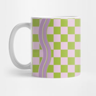 90s Checkerboard - Green-Purple Mug